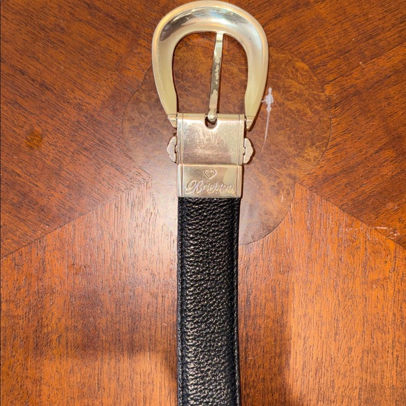 Brighton belt   reversible Black Gray pebbled Leather /silver tone buckle NWOT - Picture 4 of 9